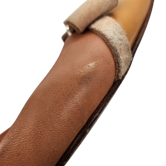 Mulberry Bow Ballerina Flat UK 3 US 5.5 Patent Pointed Toe Nappa Leather Ballet - Picture 9 of 11